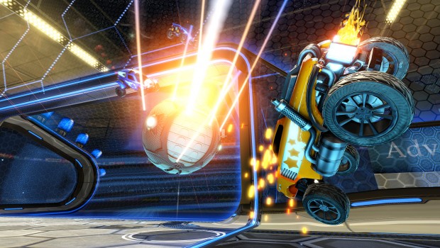 Un tir au but dans Rocket League