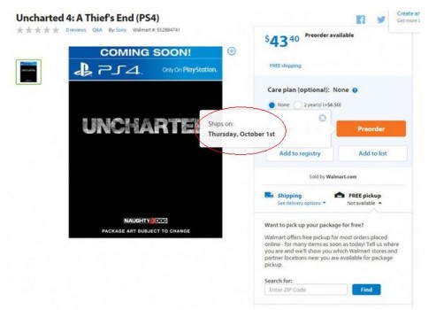 Uncharted 4 A Thief's End: une date de sortie 