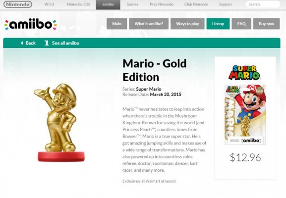 Amiibo Mario Or Confirmé