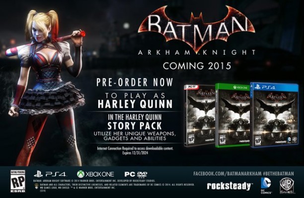 Batman: Arkham Knight, le DLC Harley Quinn fuite sur la toile