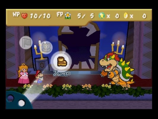 Paper Mario combat Bowser