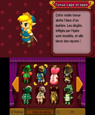 The Legend of Zelda - Tri Force Heroes costume cape et épée