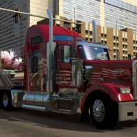 Camion rouge dans American Truck Simulator