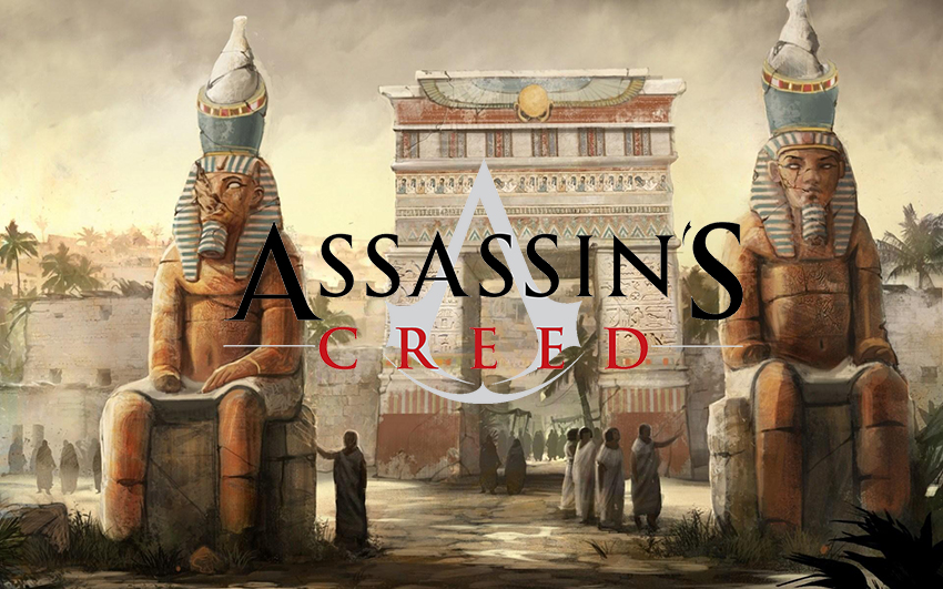 Assassin's Creed Logo sur statutes egyptiennes