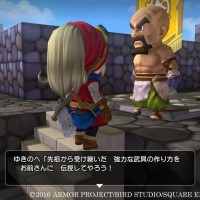 Dragon Quest Builders deux personnages discutent sur une tour