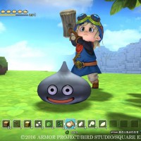 Dragon Quest Builders héros qui s'apprête à frapper un gluant de métal