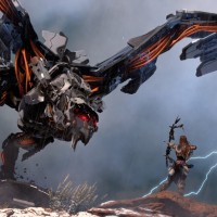 Aloy combattant un robot dans Hoziron: Zero Dawn