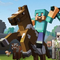 Joueur de Minecraft en pleine chevauchée