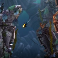 Song of the Deep sous marin avec statues en ruines