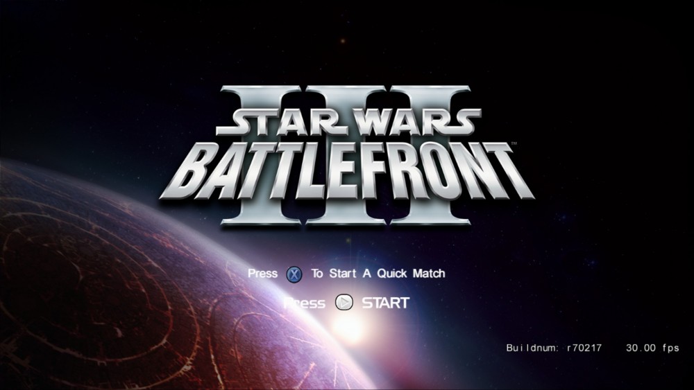 Star Wars Battlefront III écran titre prototype