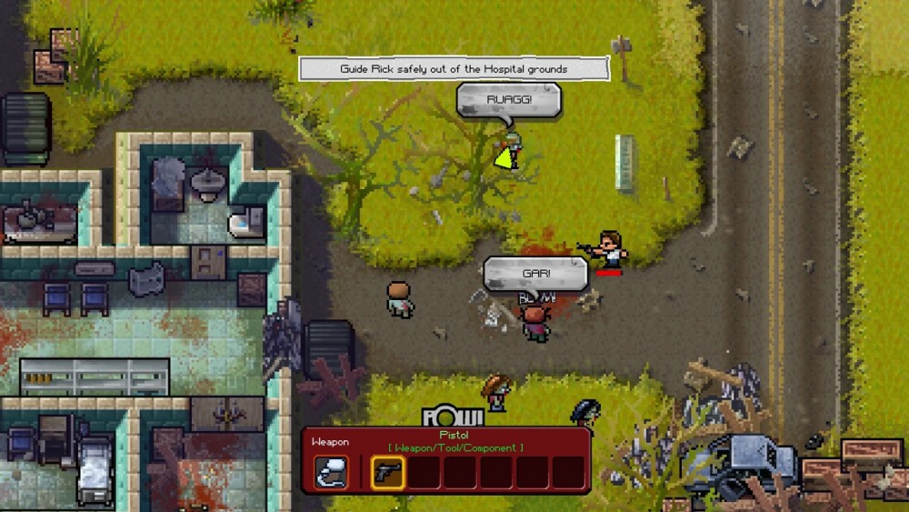 The Escapists The Walking Dead attaque de zombis hors de l'hôpital