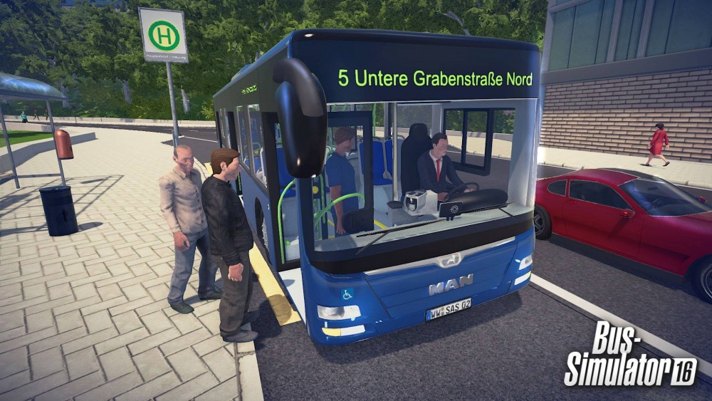 Des passagers montent dans le bus dans Bus Simulator 16