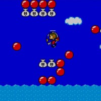 Alex Kidd in Miracle World Alex en hélicoptère survole la mer