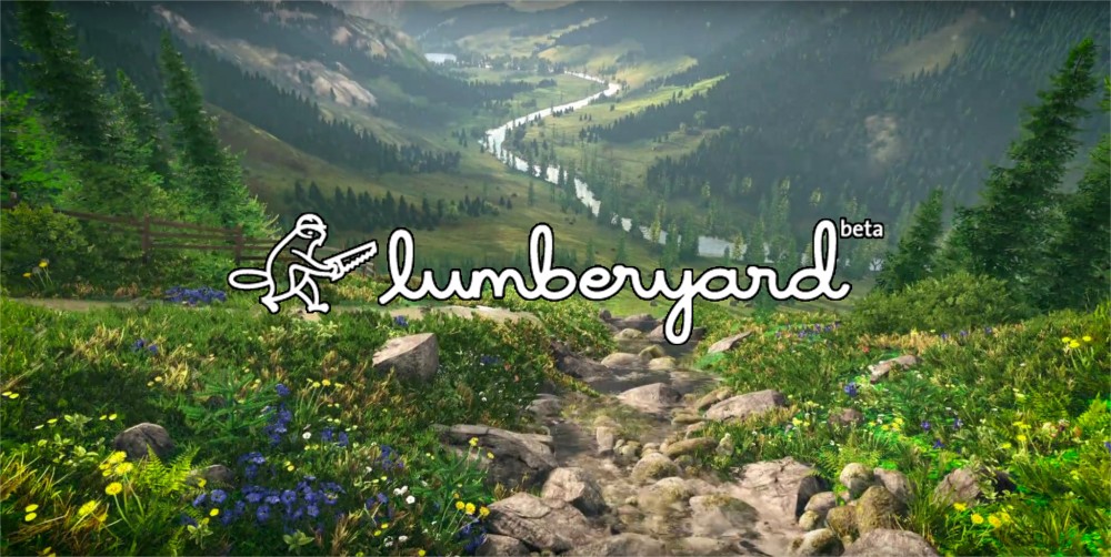 Rendu du moteur 3D Lumberyard avec logo