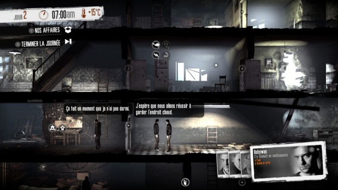 Discussion entre les personnages dans This War of Mine: The Little Ones