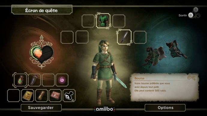 Twilight Princess HD Ecran de quête