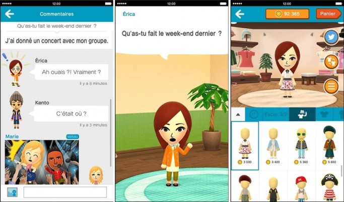 Miitomo fonctionnalités 