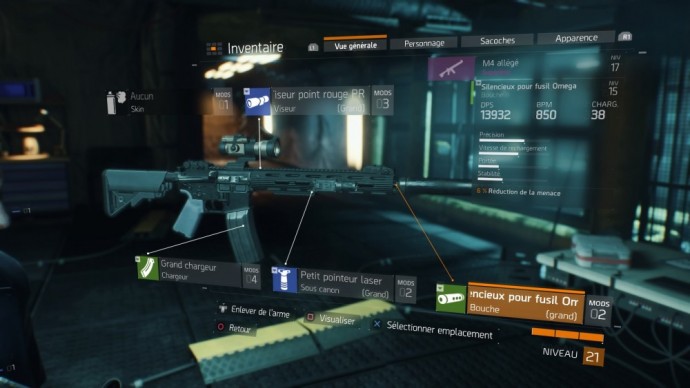 La modification de l'équipement dans the division