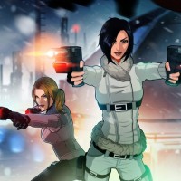 Hana et Rain de Fear Effect Sedna tirent avec leurs pistolets