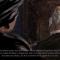 King's Quest Graham est dans son lit et sa femme est dans l'ombre dans l'embrasure de la porte