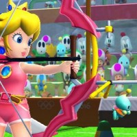 Peach au tir à l'arc dans Mario & Sonic aux Jeux Olympiques de Rio 2016