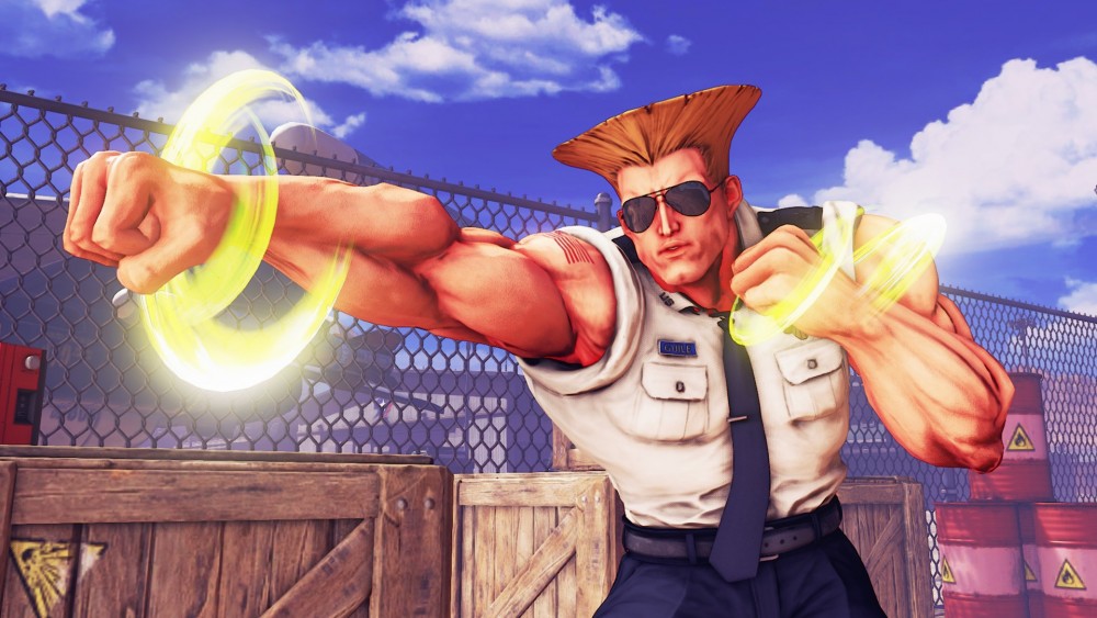 Guile donne un coup de poing dans Street Fighter V