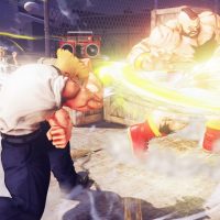 Guile lance un Sonic Boom sur Zangief