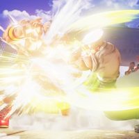 Guile explose Zangief avec un Sonic Boom