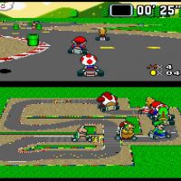 Toad sur le circuit de Mario dans Super Mario Kart