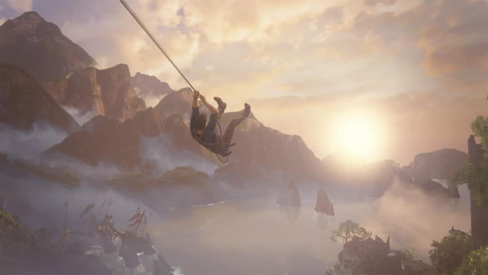 Uncharted 4 : Nathan Drake en plein vol