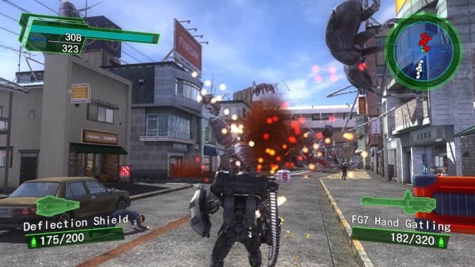 Un robot dans la ville dans Earth Defense Force 4.1: The Shadow of New Despair