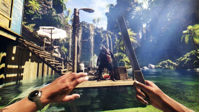 Dead Island combat au couteau contre un zombie massif