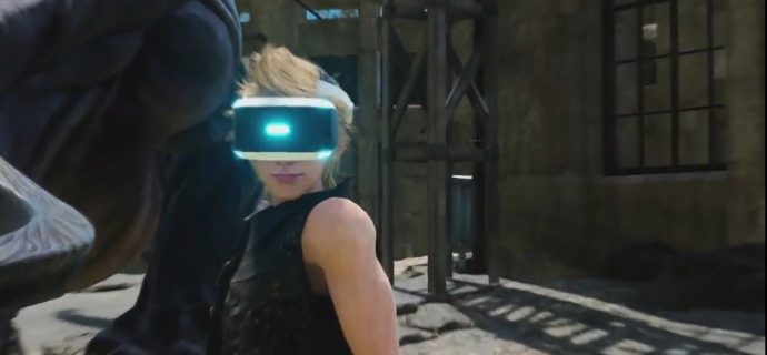 Final Fantasy XV VR Experience Prompto avec un casque de VR