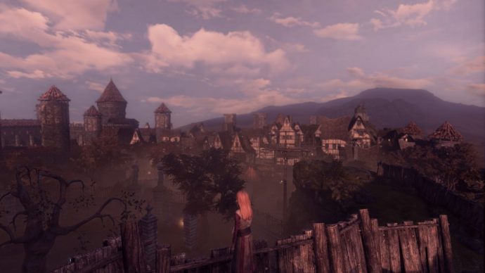 Shadwen devant la ville du jeu