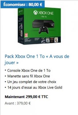 console xbox one à 299€