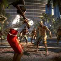 Dead Island combat à la hache contre une horde