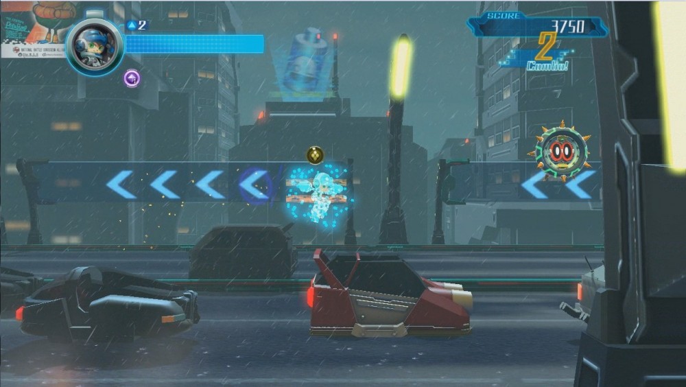 Mighty No.9 autoroute et voitures volantes