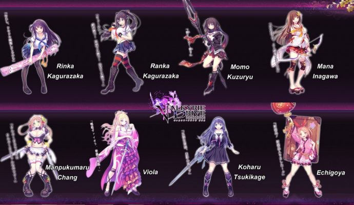 Valkyrie Drive Bhikkhuni les sept protagonistes