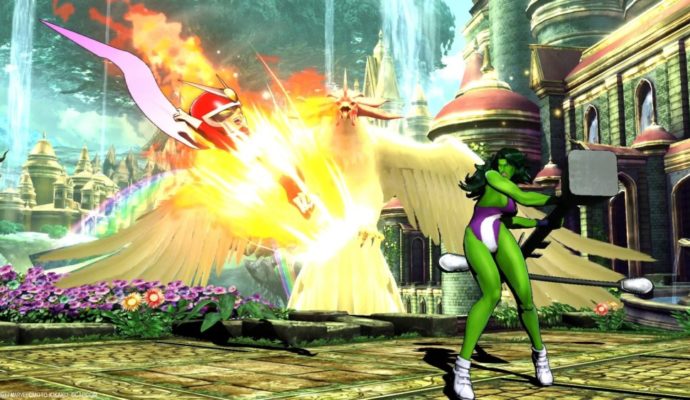 Ultimate Marvel vs Capcom 3 combat She-Hulk et Viewtiful Joe