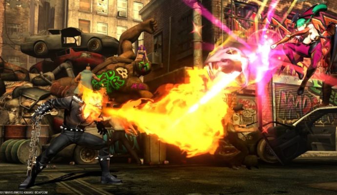 Ultimate Marvel vs Capcom 3 combat Ghots rider et Morrigan