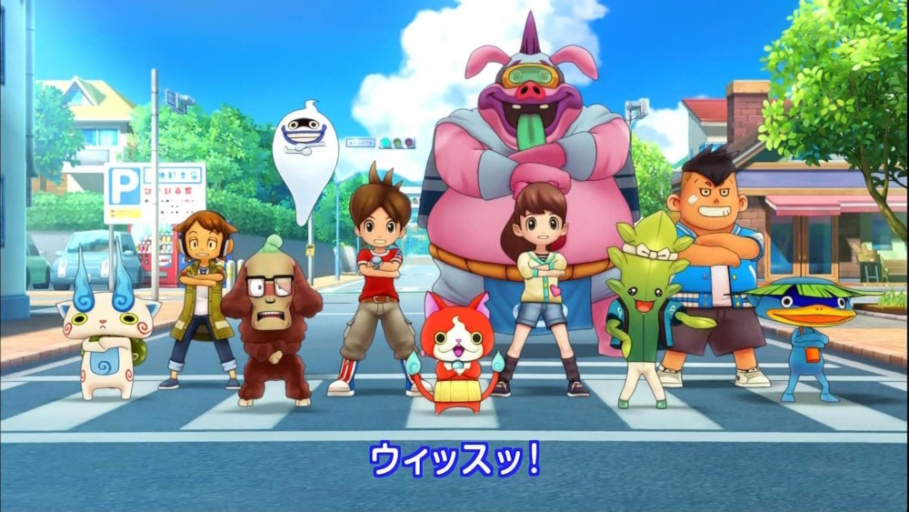 Yo-Kai Watch 2 personnages alignés