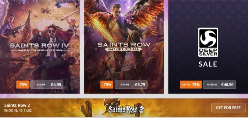 GOG Réductions DeepSilver Saints Row 2