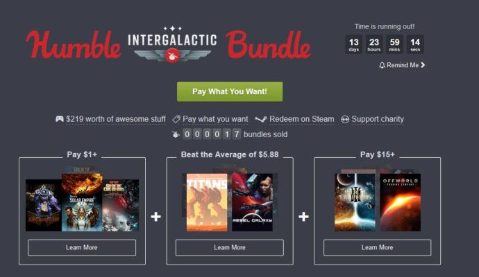 Humble Intergalactic Bundle jeux