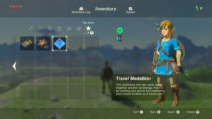 The Legend of Zelda: Breath of the Wild Travel Medaillon médaillon de voyage dans l'inventaire