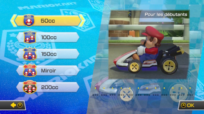 Mario Kart 8 Deluxe Nintendo Switch les différentes vitesses de l'IA