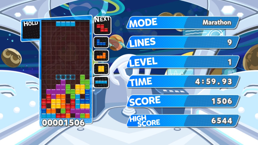 Marathon Tétris dans Puyo Puyo Tetris