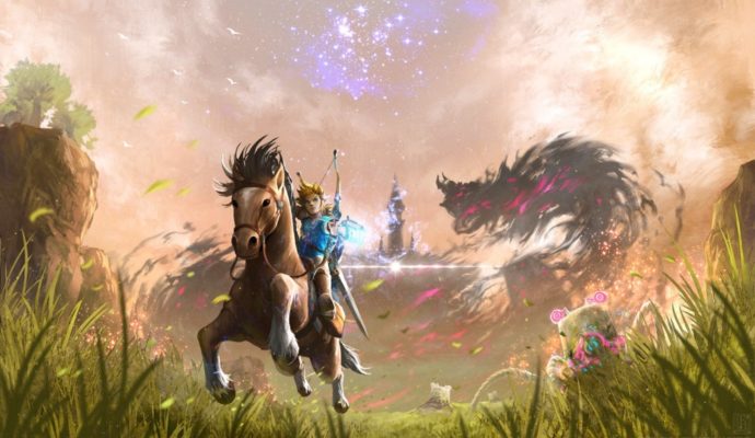 The Legend of Zelda: Breath of the Wild Link au galop