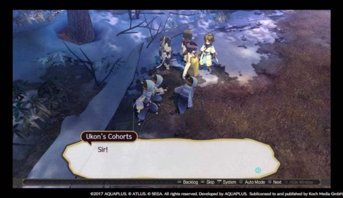 Utawarerumono: Mask of Deception une cohorte de trois pégus.