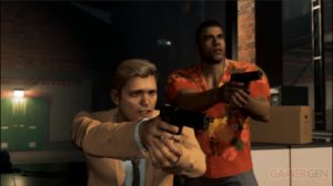 Lincoln et Donovan, dans Mafia III, dans un échange de coups de feu dans Mafia III