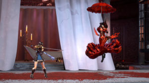 Bloodstained: Ritual of the Night La femme en rouge en parapluie